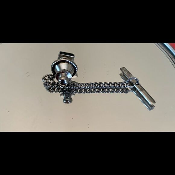 Vintage Dante silver square tie tack or tie pin - Picture 3 of 4